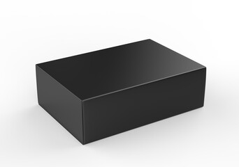 Blank white product packaging paper cardboard box. 3d render illustration.