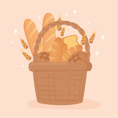 Sticker - basket full of bread