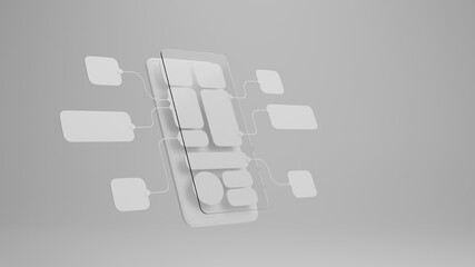 Wall Mural - ux ui flowchart connection node graphic designer creative planning application process development d