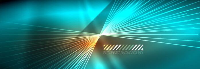 Neon dynamic beams vector abstract wallpaper background. Wallpaper background, design templates for business or technology presentations, internet posters or web brochure covers