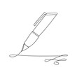 Continuous one line of pen in silhouette. Linear stylized. Minimal style. Education concept