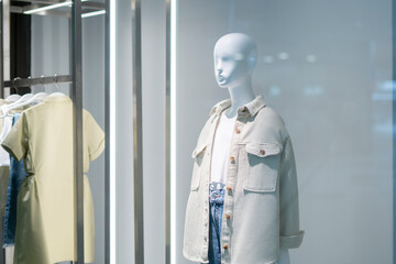 mannequin in the clothes store, fashion and casual design, dummy in boutique