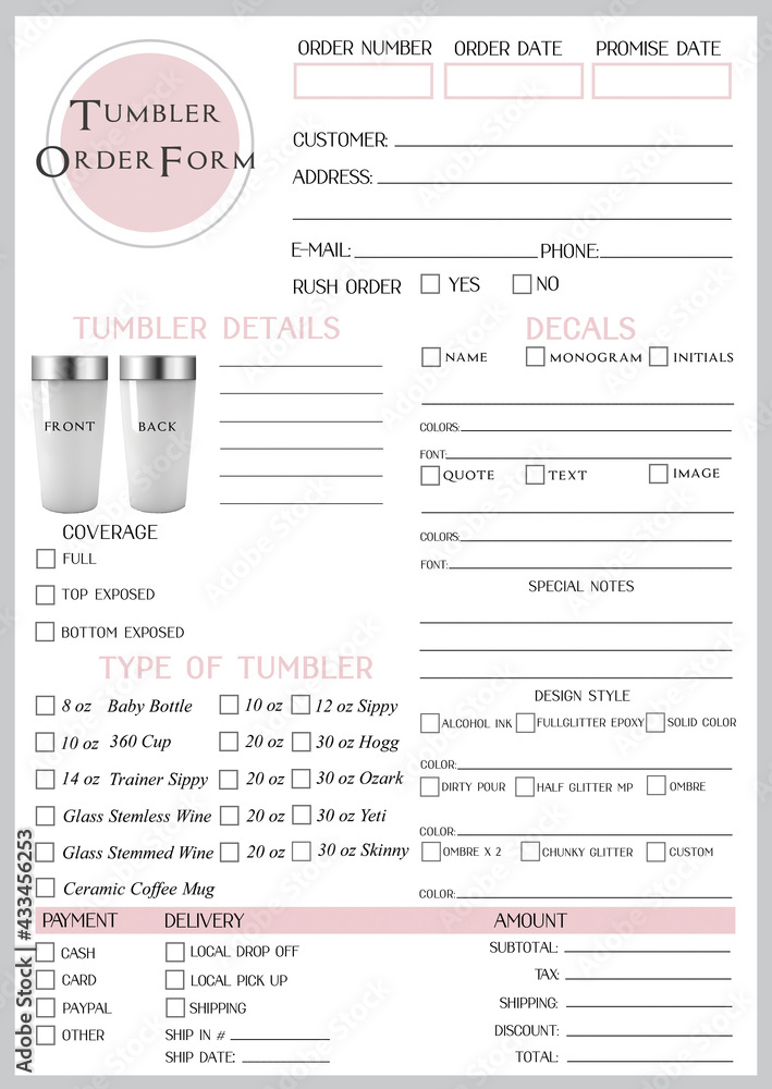 Tumbler Order Form Stock Illustration | Adobe Stock tumbler-order-form-stock-illustration-adobe-stock
