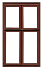 Wall Mural - Old brown wooden window on white background