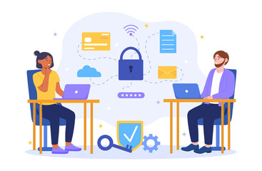 Team working design software to protect data.
