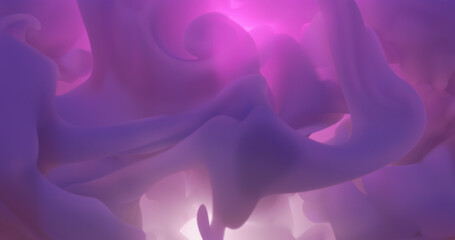 Wall Mural - organic fluid background with purple morphing shapes. abstract forms flowing in liquid or thick smok