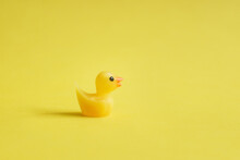 Yellow Rubber Ducks On Yellow Background - Minimal Design