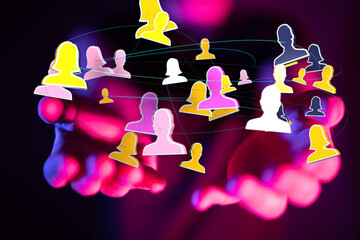 videoconference group of people talking in social network