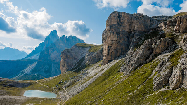 Three cime dolomites mountains
