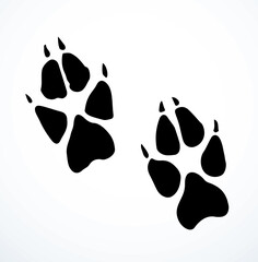 Poster - Dog foot print. Vector drawing