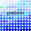 A large set of gradients of blue and cyan shades. Elements for web design.
