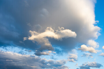 Wall Mural - Stunning view of a blue sky with some beautiful clouds. Dramatic landscape, natural background.