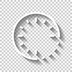 Wall Mural - timer in circle, simple clock or watch, time icon. white linear icon with editable stroke and shadow