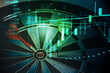 © czchampz - Charts of stock market instruments with various type of indicators and volume analysis for professional technical analysis on the monitor of a computer. Fundamental and technical analysis concept.