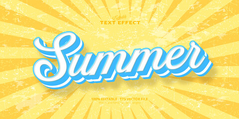 Wall Mural - Summer text, editable text effect