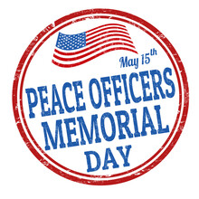Peace Officers Memorial Day Grunge Rubber Stamp