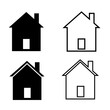 © theerakit - home icon on white background. house sign. small house symbol. flat style.