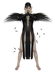 Sticker - 3d illustration of an woman with a fantasy outfit