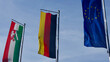 Flaggen, Fahnen von NRW, Deutschland und EU