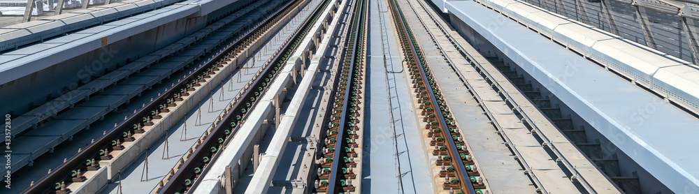 Subgrid Rails Underground lines subway rails platform Stock Photo | Adobe Stock
