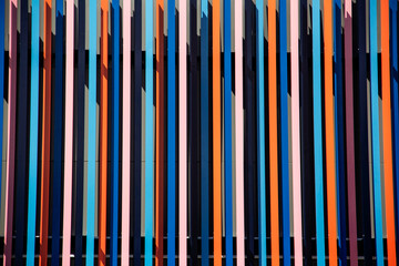 Wall Mural - multicolored parallel lines, abstract embossed background.