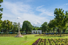 Kanchanaburi/thailand-9 Aug 2020:The Kanchanaburi War Cemetery Is The Main Prisoner Of War Cemetery For Victims Of Japanese Imprisonment While Building The Burma Railway