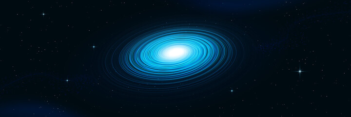Wall Mural - blue spiral galaxy milky way abstract background vector illustration