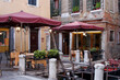 kleine restaurant terrasse in venedig