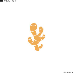 Wall Mural - Ginger icon. Vector illustration. Isolated ginger root on white background