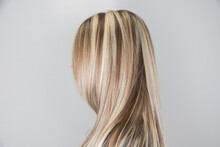 Side View Of Strait Hair With Highlights. Soft Focus
