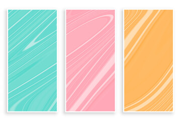 Wall Mural - pastel color marble texture banners set