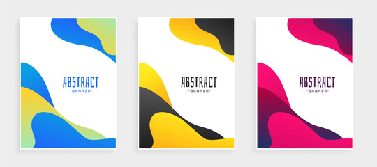 Wall Mural - abstract fluid shape modern banners set