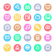 © Graphic Mall - Circle color outline icons for christmas.