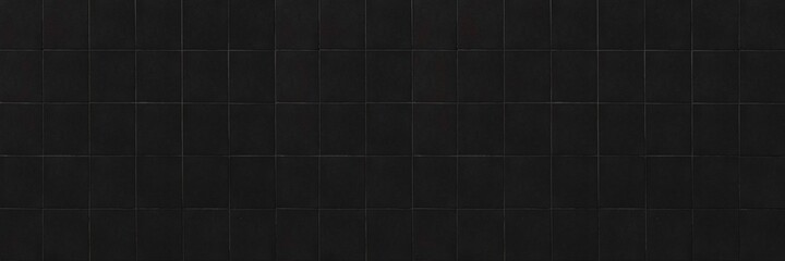 Panorama of Natural stone pattern black floor tile texture and background