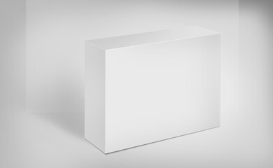 Sticker - 3D white box on the ground - mock-up template ready for design, clipping path included.