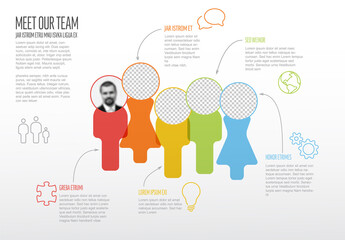 Wall Mural - Company team presentation template with profile photos