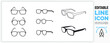 Editable line icon of different glasses