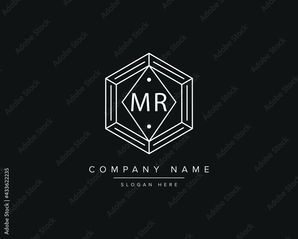Alphabet letter MR logo design vector Stock Vector | Adobe Stock