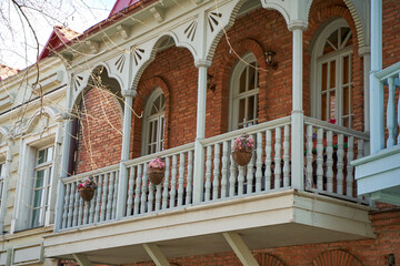 Authentic architecture of a cozy area of the old city of Tbilisi