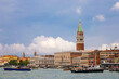 View of the Doge's Palace and the Campanile of the Cathedral of St. Mark in Venice, Italy.