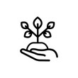 © Анжела Алікіна - Plant in hand line icon. Isolated vector element.