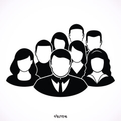 Black eight people Icon Isolated Background