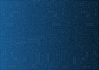 Wall Mural - circuit board electronic or electrical line on blue engineering technology concept vector background