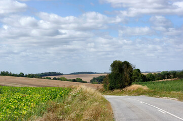 Sticker - Country road in Hauts-de-France region. Antilly village