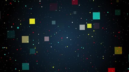 Abstract Moving Color blocks backround. Big data technology concept. Motion of digital data flow. Blockchain Data Transfer and storage Network. Digital code. Seamless loop