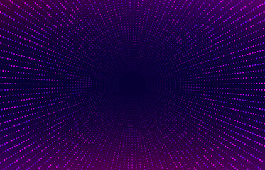 Wall Mural - abstract blue purple glowing halftone glittering effect with dot radial pattern and glowing lights o