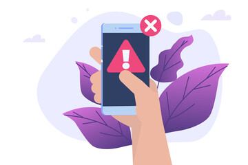 Concept operating system warning error. Vector illustration