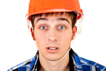 Canvas Print - Young Man in Hard Hat