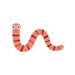 Wall Mural - vector illustration of cartoon worm isolated on white