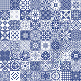 Fototapeta Kuchnia - Set of tiles background in portuguese style.